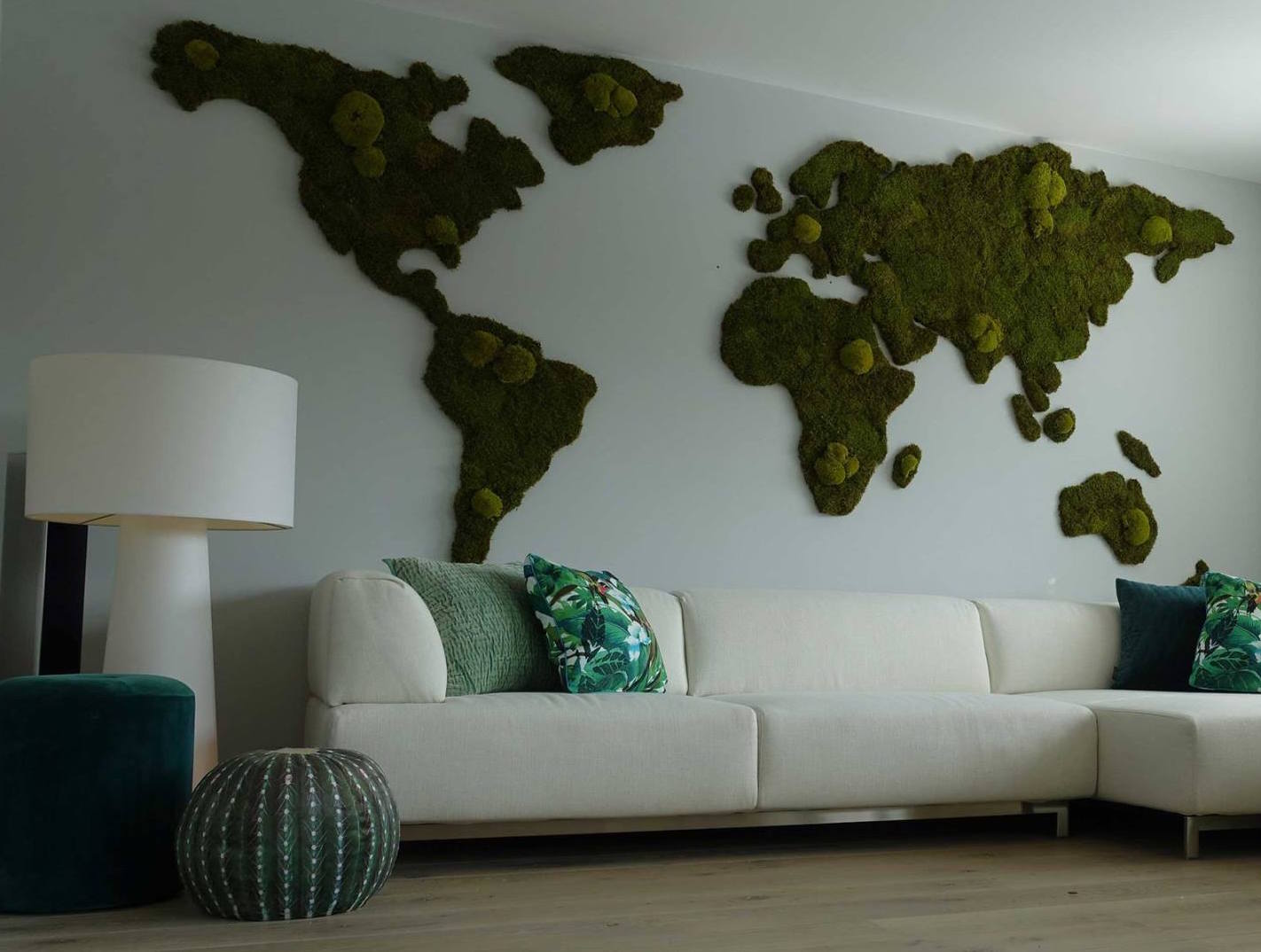 monster hamer Bomen planten Groene wereldkaart op de muur! - UW-woonmagazine.nl